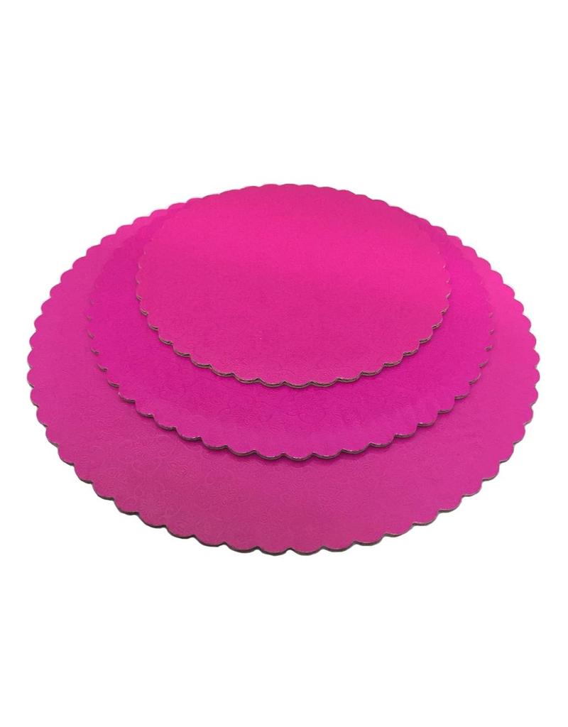 12" Pink Scalloped Cake Circles
