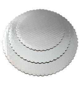 Silver Scalloped Cake Circle 8"