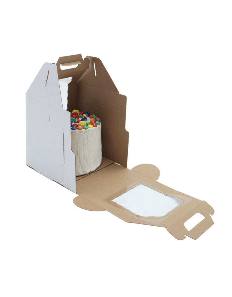 White Plain Tall Cake Box Handle 16x16x18 (PT161618W)