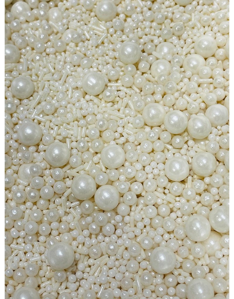 White Pearls Sprinkle Mix by Simply Sucré | Pearl Sprinkles Sprinkles |  Wedding Sprinkles | Edible Sprinkles | 4 oz. 8oz. 16 oz. 24 oz. | Bulk