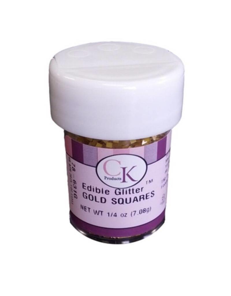 CK PRODUCTS GOLD SQUARE EDIBLE GLITTER 1/4 OZ 78-631G
