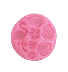 TROPICAL LEAF / FLAMINGO AND FLOWER SILICONE MOLD
