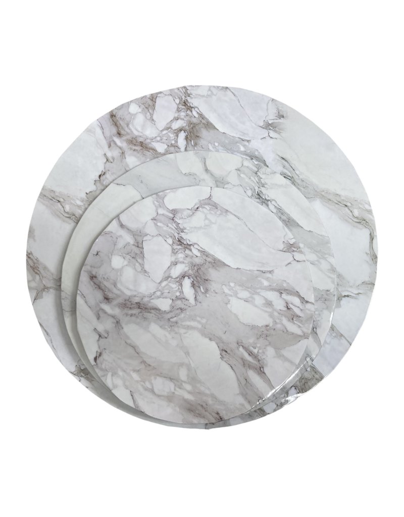 Round Cake Drum White Marble 10" (DR10WM)