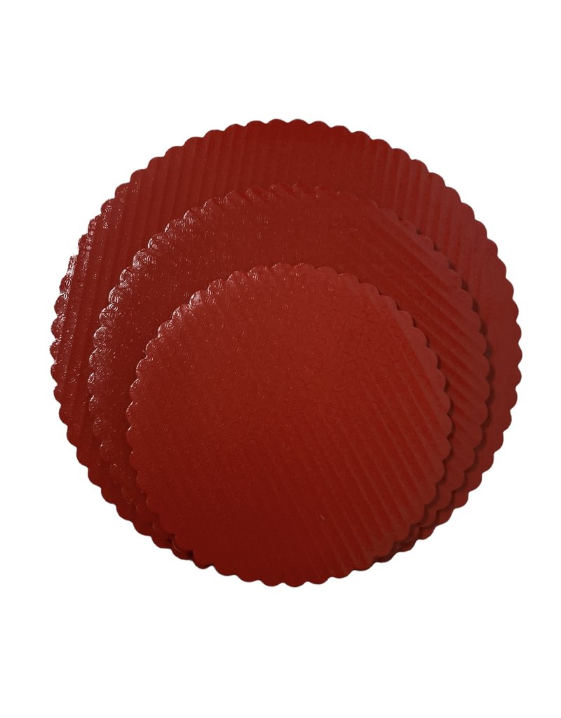 Scalloped Cake Circle Red 12" (SCA12R)