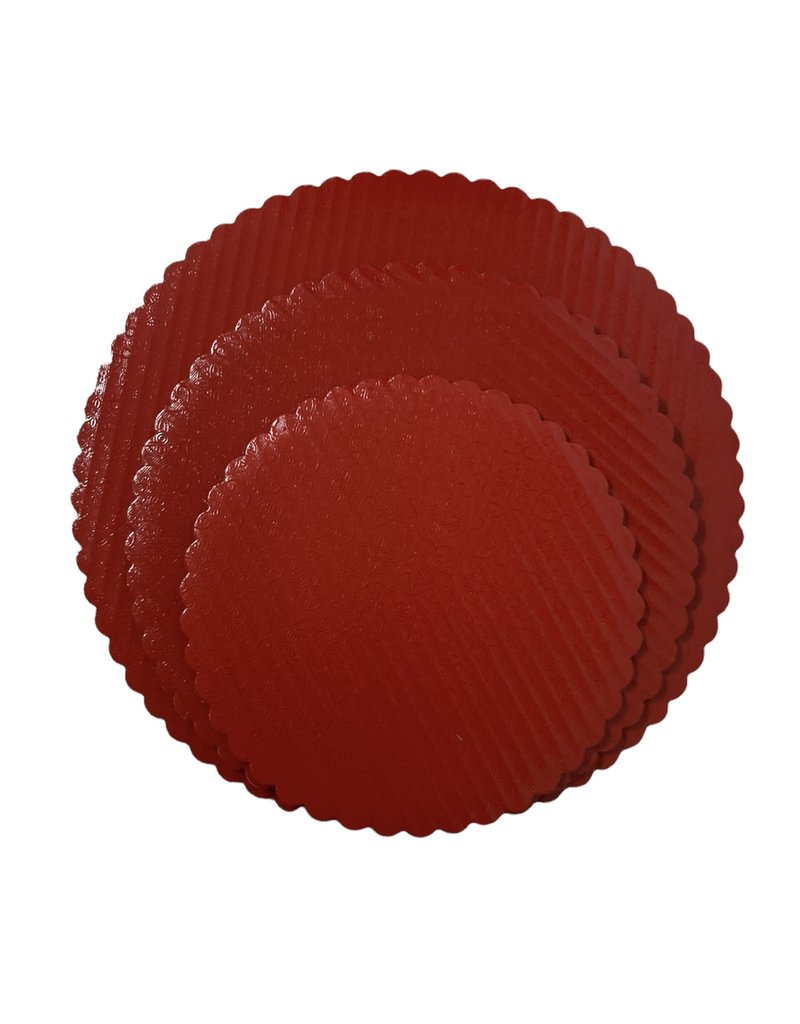 Scalloped Cake Circle Red 8" (SCA8R)