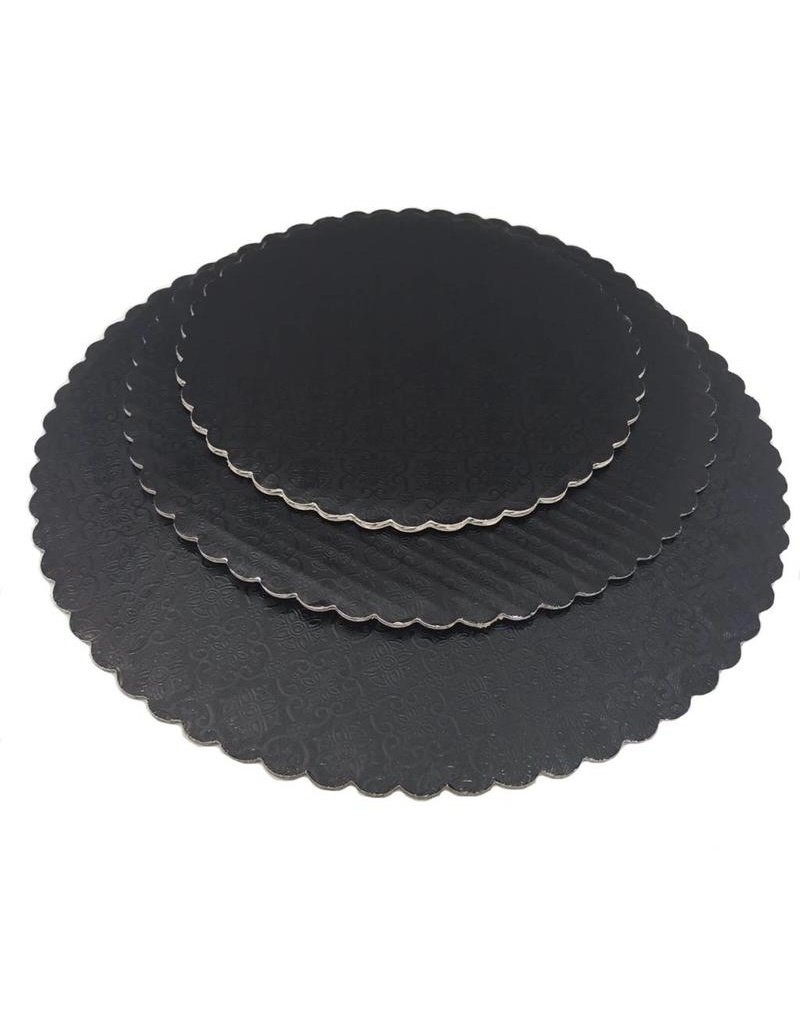 Scalloped Cake Circle Black 14" (SCA14B)