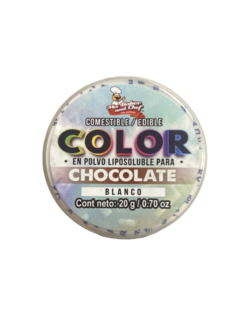 Ma Baker and Chef COLOR EN POLVO LIPOSOLUBLE PARA CHOCOLATE BLANCO 20GRS (CPCHOBLA-020)