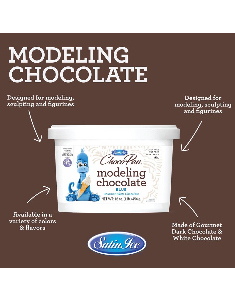 SATIN ICE CHOCOPAN Blue Modeling Chocolate - 1lb