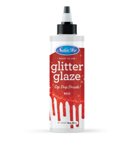 SATIN ICE Satin Ice Red Glitter Glaze 10 oz