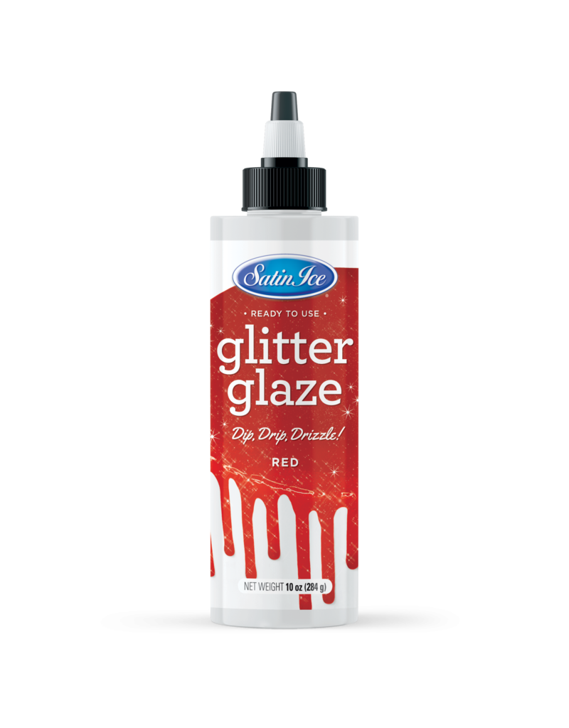 SATIN ICE Satin Ice Red Glitter Glaze 10 oz