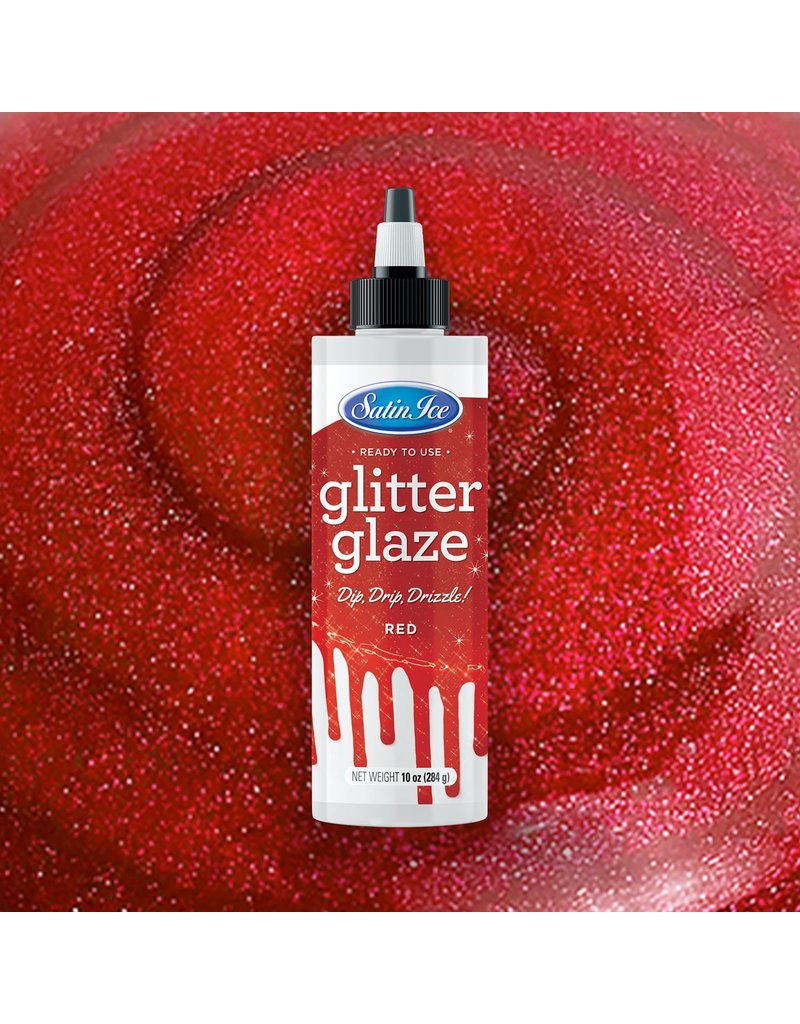 SATIN ICE Satin Ice Red Glitter Glaze 10 oz