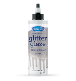 SATIN ICE Satin Ice Silver Glitter Glaze 10 oz