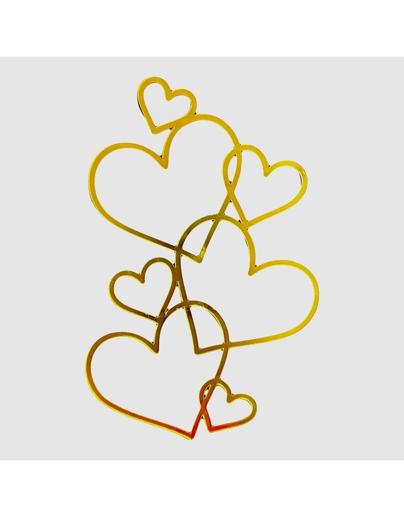 HEART FRONT GOLD CAKE TOPPER