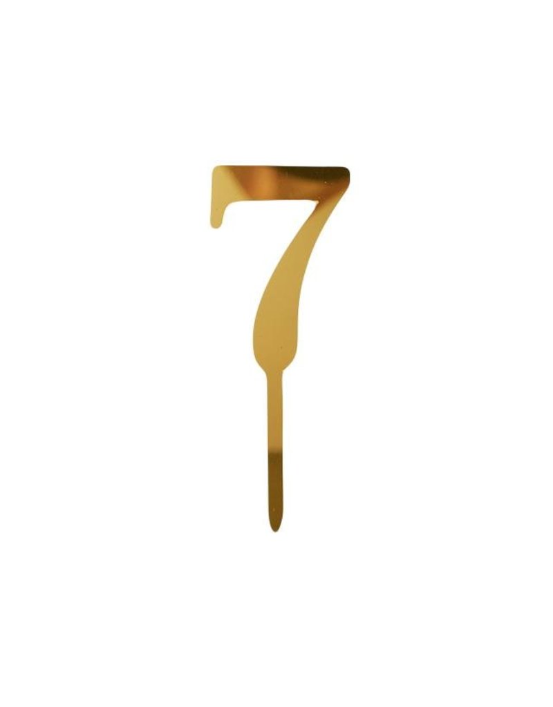 NUMBER 7 GOLD CAKE TOPPER