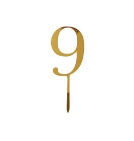 NUMBER 9 GOLD CAKE TOPPER