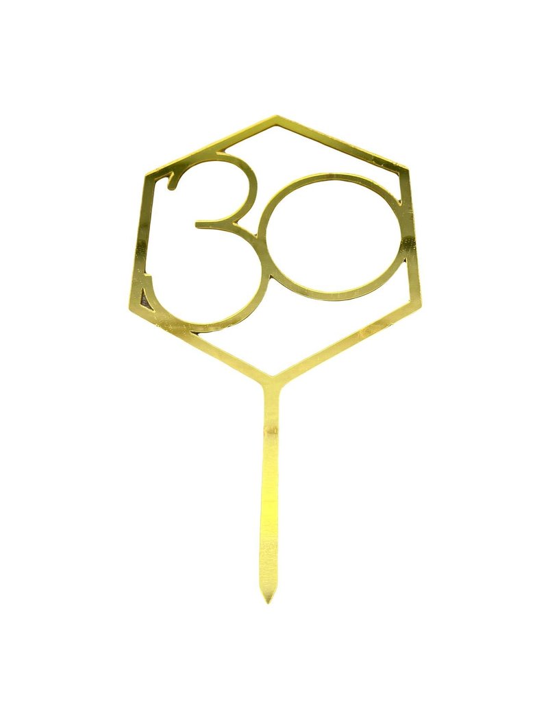 CAKE TOPPER GOLD NUMBER 30