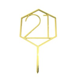 CAKE TOPPER GOLD NUMBER 21