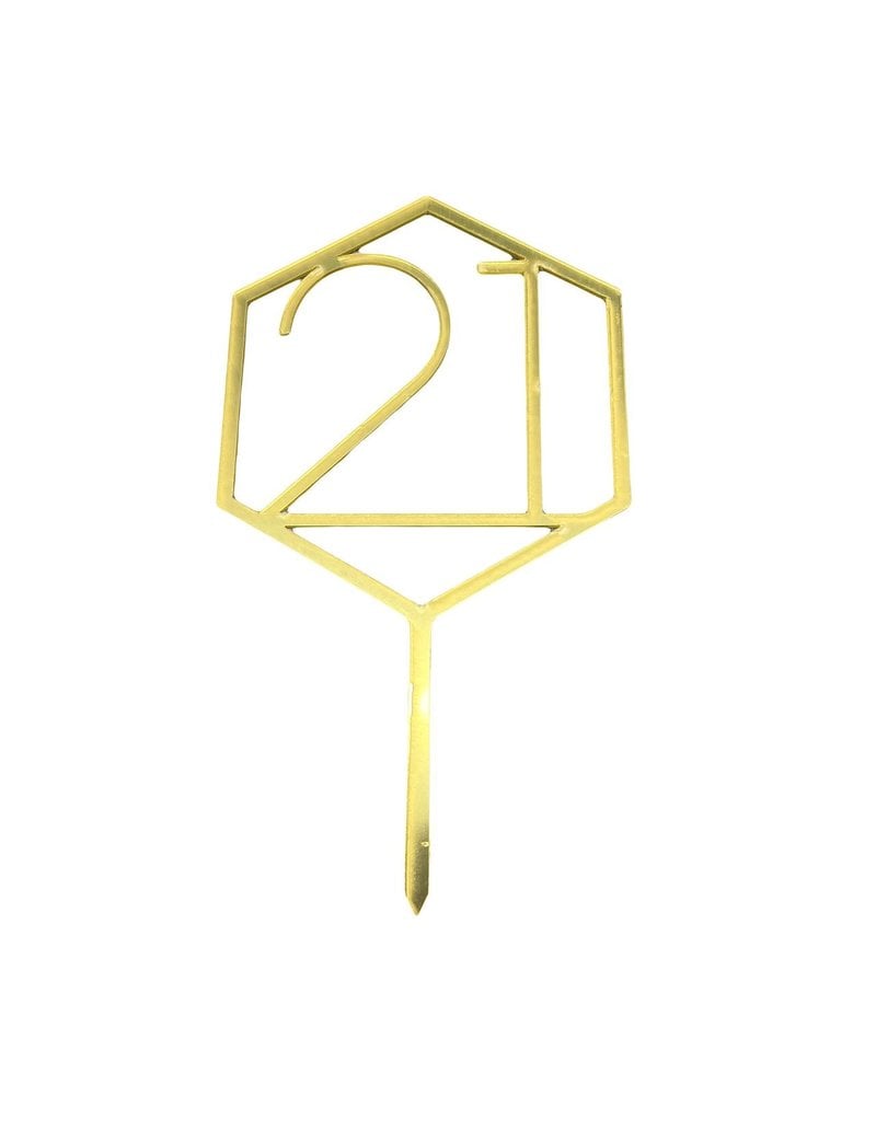 CAKE TOPPER GOLD NUMBER 21