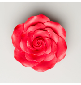 SUGAR FLOWER QUEEN ELIZABETH ROSE RED 3.5"