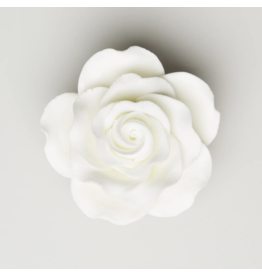 SUGAR FLOWER QUEEN ELIZABETH ROSE WHITE 2.5"