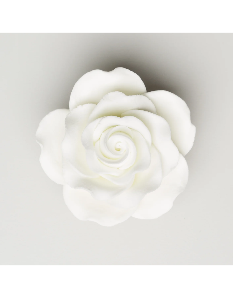 SUGAR FLOWER QUEEN ELIZABETH ROSE WHITE 2.5"