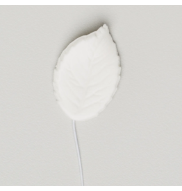 SUGAR FLOWER ROSE LEAVES WHITE W/WIRE 1.25" (Pack of 10)