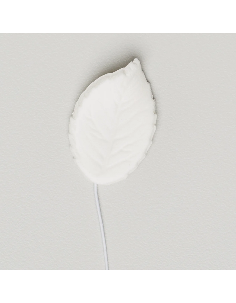 SUGAR FLOWER ROSE LEAVES WHITE W/WIRE 1.25" (Pack of 10)