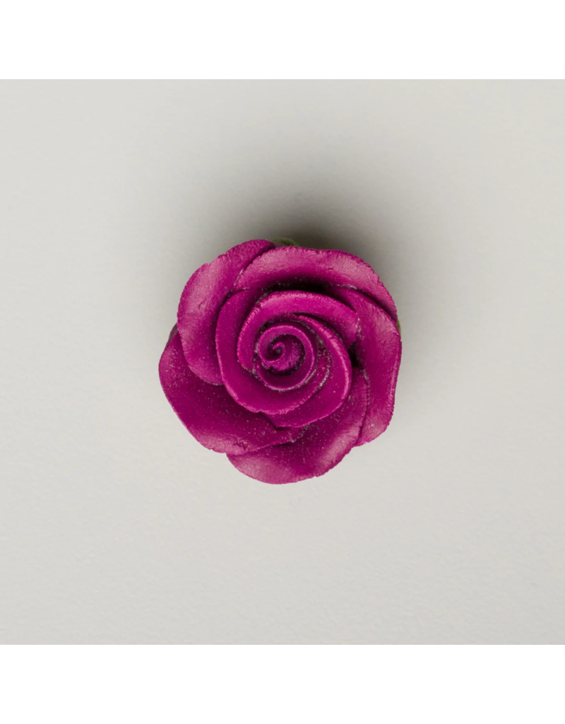 SUGAR FLOWER ROSE SMALL BURGUNDY 1.25"