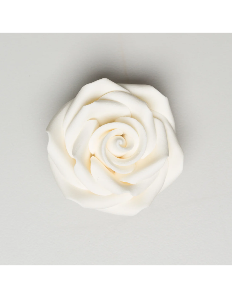 SUGAR FLOWER FORMAL ROSE WHITE 2"