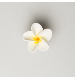 SUGAR FLOWER FRANGIPANI WHITE 1.5"