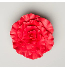 SUGAR FLOWER FORMAL ROSE RED 3"