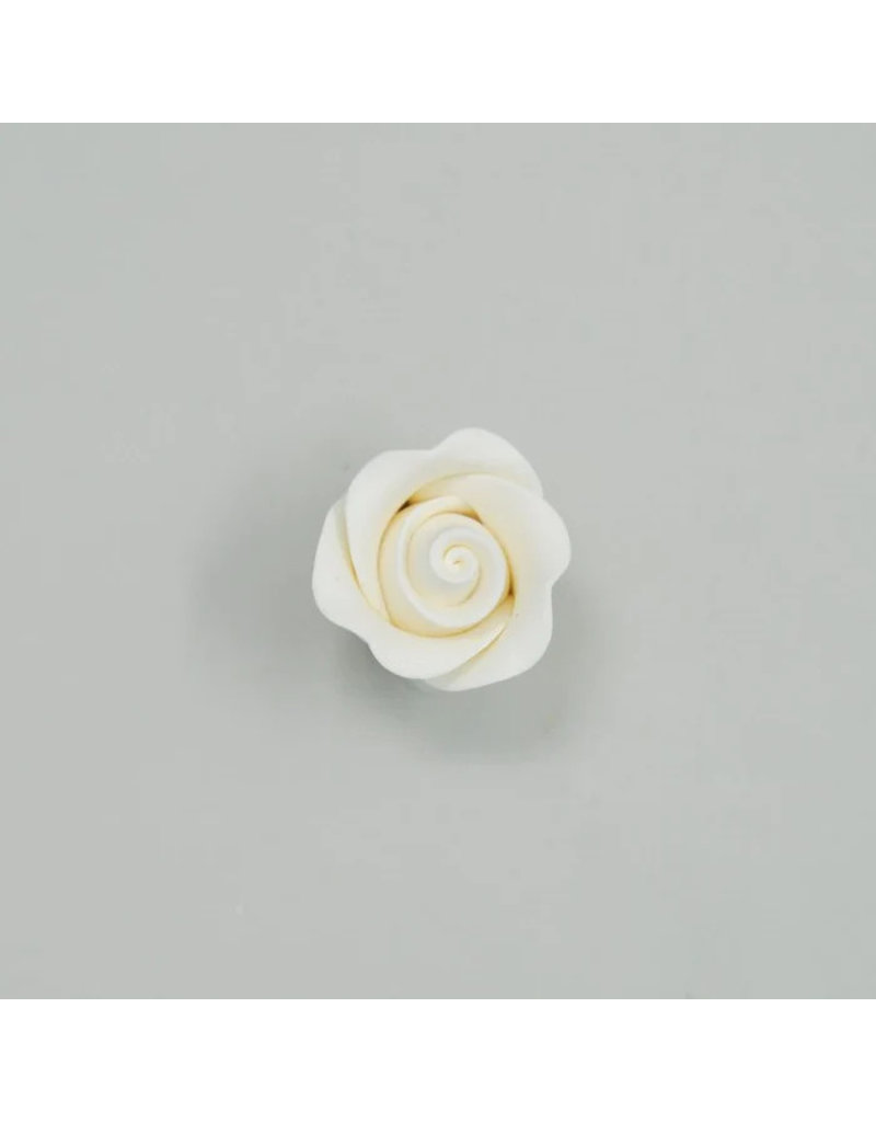 SUGAR FLOWER TEA ROSE WHITE 1"