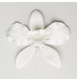 CATTLEYA ORCHID WHITE 4" SUGAR FLOWER