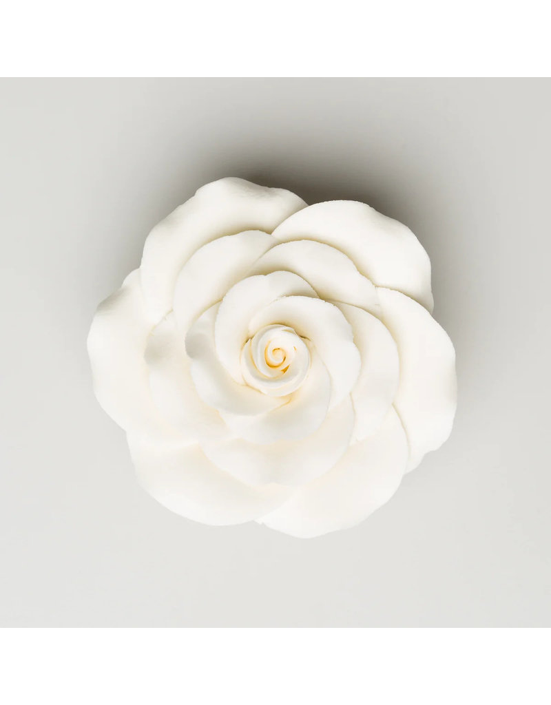 SUGAR FLOWER FORMAL ROSE IVORY 3"