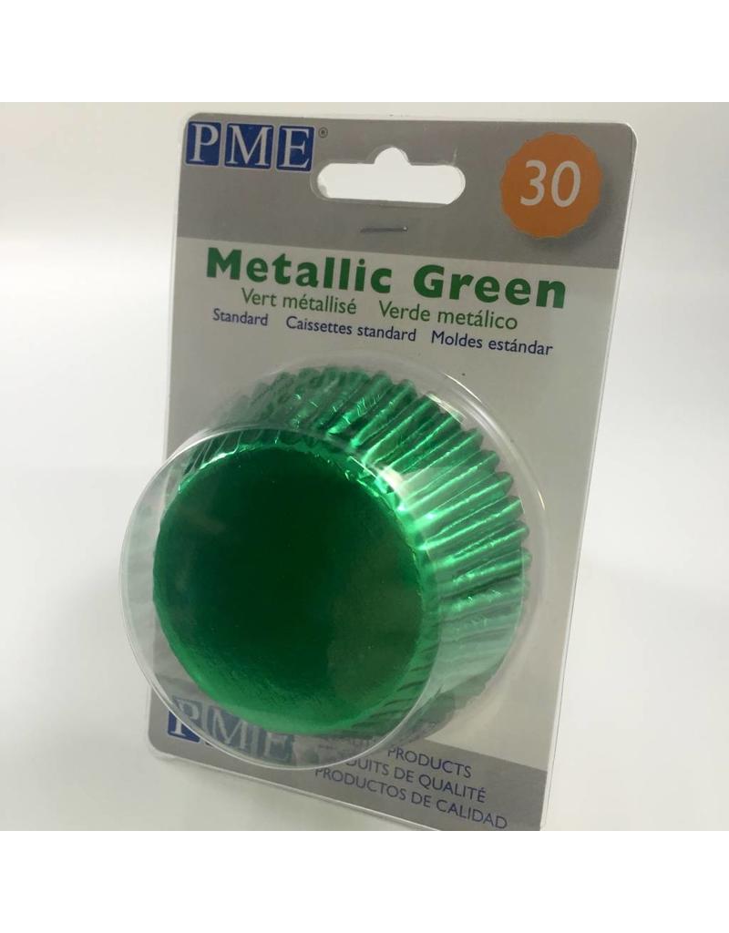 PME METALLIC GREEN BAKING CUPS STD 30PK  BC757