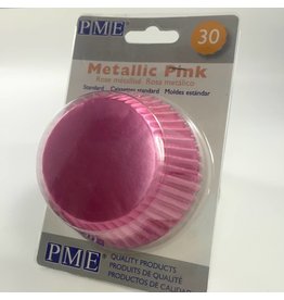 PME METALLIC PINK BAKING CUPS STD PK30  BC758