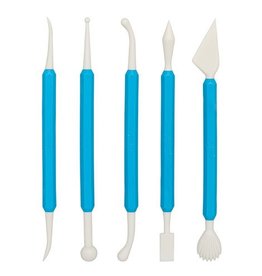 Cake Decorating Kit by CiE. Set of 15; Fondant modeling tools, crimper set  and frill cutter. 