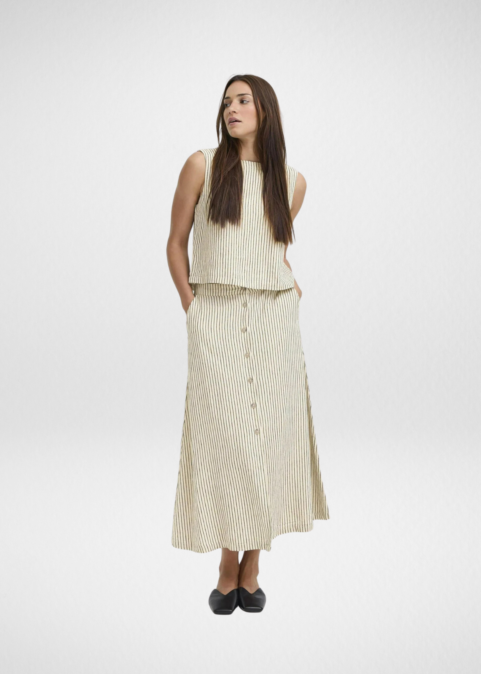 B. YOUNG S26 B.YOUNG BYFALAKKA BUTTON SKIRT