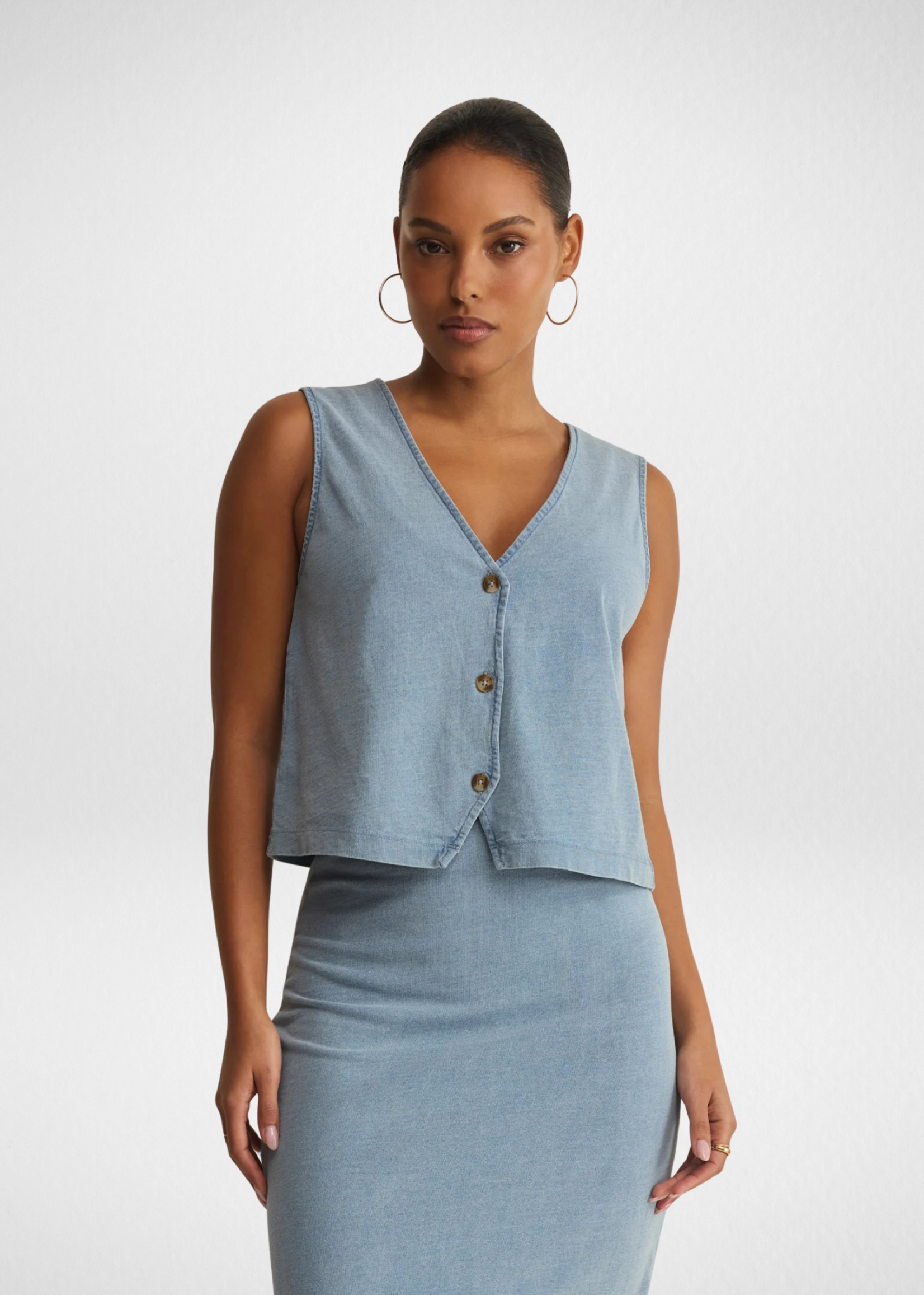 Z SUPPLY 26 Z SUPPLY NOELLE JERSEY DENIM TOP