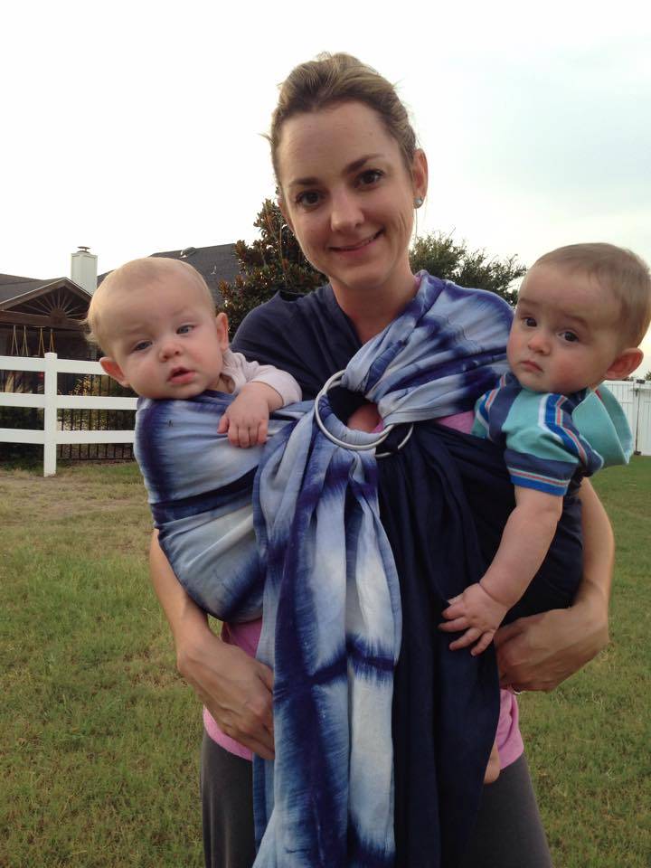 baby wearing twins