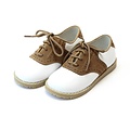 L'Amour White/Khaki Saddle Shoe