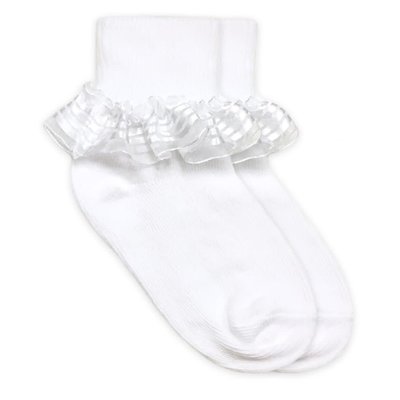 Jefferies Socks White Ruffle Sock