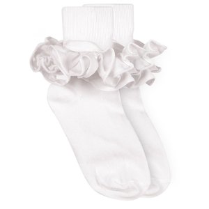 Jefferies Socks White Misty Ruffle Sock
