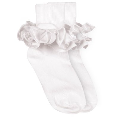 Jefferies Socks White Misty Ruffle Sock