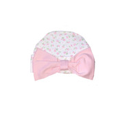 Baby Bliss Alice Pink Floral Pima Bow Beanie