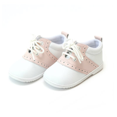 L'Amour White/Pink Saddle Oxfords