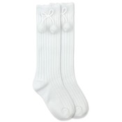 Jefferies Socks White Pom Pom Knee Sock