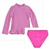 Flap Happy Preppy Pink Stripe UPF 50 Rash Guard w/Swim Bottom