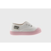 Victoria No Lace Sneaker White with Pink (Rosa) Bottom