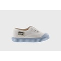 No Lace Sneaker White with Blue (Azul) Bottom